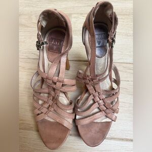 Frye Kara Taupe Platform Sandals Shoes